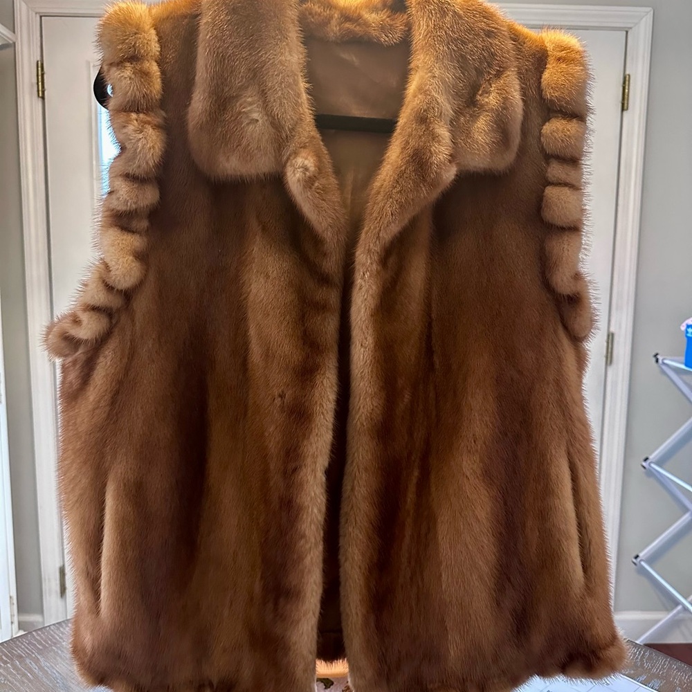 Luxurious Whiskey colored Fur Vest